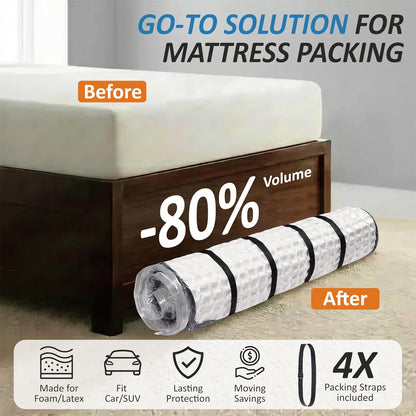 Foam Mattress Vacuum Bag with 4 Adjustable Straps, King/California-King