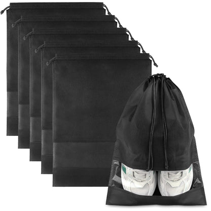 Clear Shoe Bags for Travel 5 PCS, Drawstring Travel Shoe Bags for Packing
