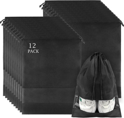 12 Pack Shoe Bags for Travel, Large Travel Shoe Bag for Packing with Window