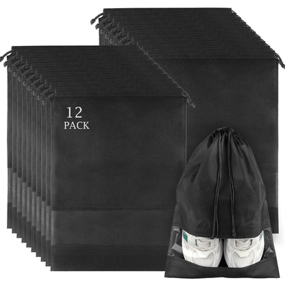 12 Pack Shoe Bags for Travel, Large Travel Shoe Bag for Packing with Window