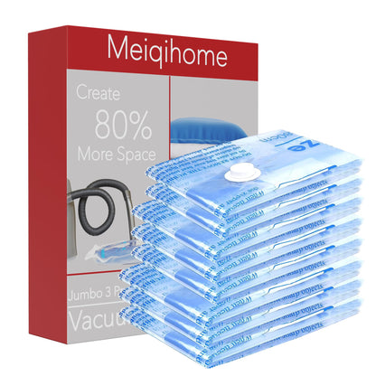 MEIQIHOME Vacuum Storage Bags, Space Saver Sealer Bags,Vacuum seal bags for clothing, Pillows, Comforters, Blankets, Bedding,Travel,7 Jumbo