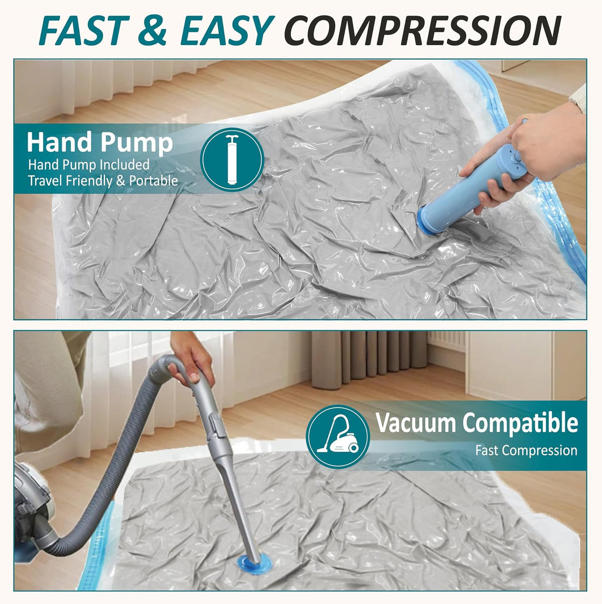 Vacuum Storage Bags with Hand Pump, Vacuum Seal Space Saver Bags,30 Combo