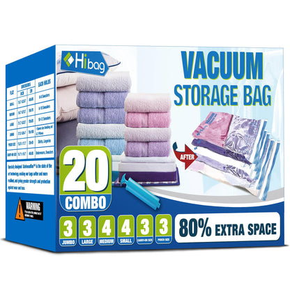 10 Jumbo Vacuum Storage Bags for Bedding, Vacuum Seal Bags for Clothing