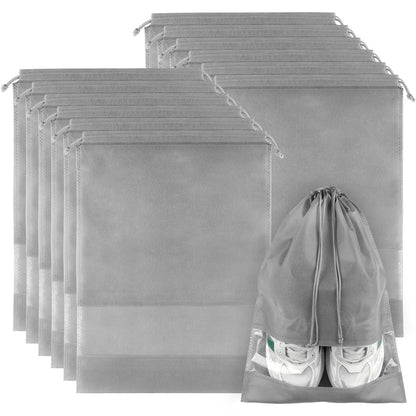 12 Pack Shoe Bags for Travel, Large Travel Shoe Bag for Packing with Window