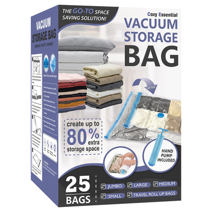 Vacuum Storage Bags with Hand Pump, Vacuum Seal Space Saver Bags,12 Large