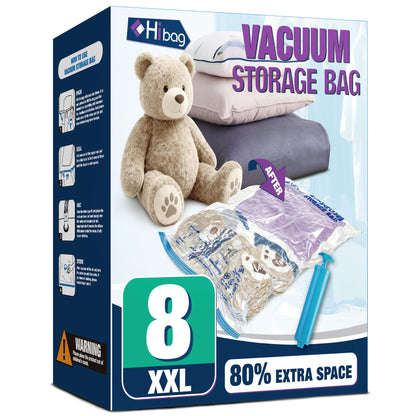 12 Jumbo Vacuum Storage Bags for Bedding, Vacuum Seal Bags for Clothing