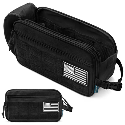 PAVILIA Tactical Toiletry Bag Men, Water Resistant Molle Military, Olive