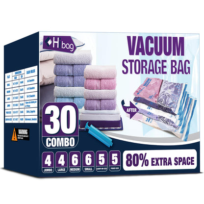 12 Jumbo Vacuum Storage Bags for Bedding, Vacuum Seal Bags for Clothing