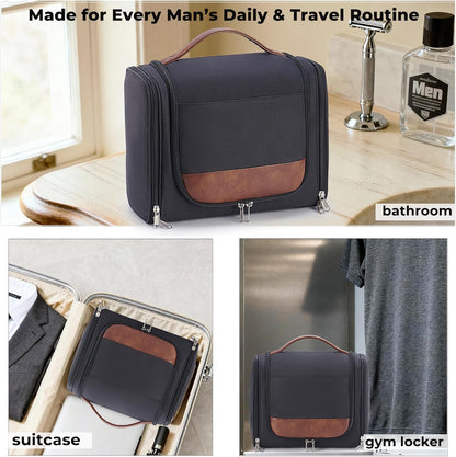 Ralnitote Toiletry Bag for Men, Large Hanging Travel Toiletry Bag, Black