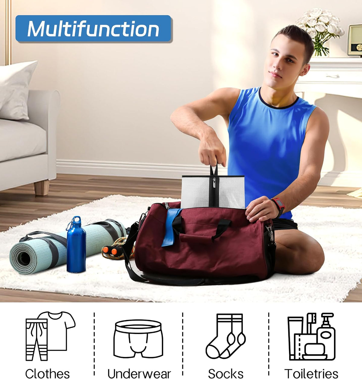MISSLO Waterproof Shoe Bags for Travel 4 Pack XX-Large Shoe Storage Bag Clear Sneaker Pouch Portable Boots Organizer with Sturdy Zipper for Men & Women