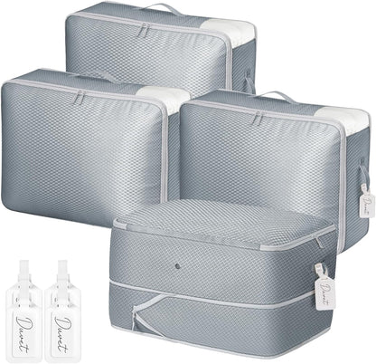 DIMJ Clothes Storage Bag 8 Pack, 19L Compression Storage Bags for Sweater, Closet, Sheet Storage Organizer with Window Handle, Compression Packing Cubes Space Saver Storage Bags with Zipper