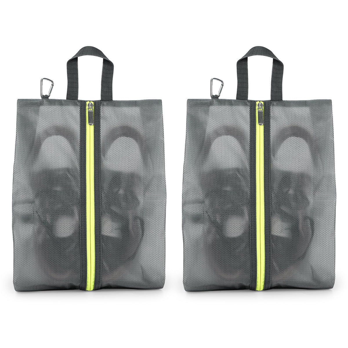 2 Pack Shoe Bags for Travel, Sneaker Bags, Waterproof Travel Shoe Bags with Zipper for Packing, Golf Shoe Dust Bags for Man and Women, Medium, Black