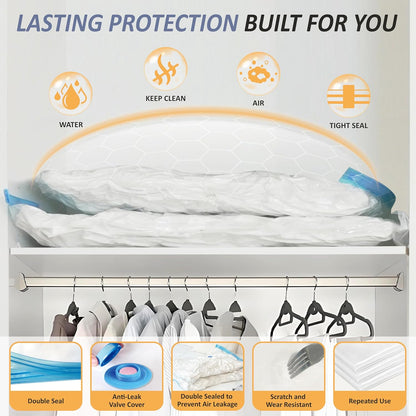 4 XXL Jumbo Vacuum Storage Bags for Bedding, Space Saver with Hand Pump