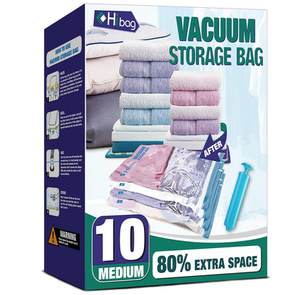 10 Jumbo Vacuum Storage Bags for Bedding, Vacuum Seal Bags for Clothing