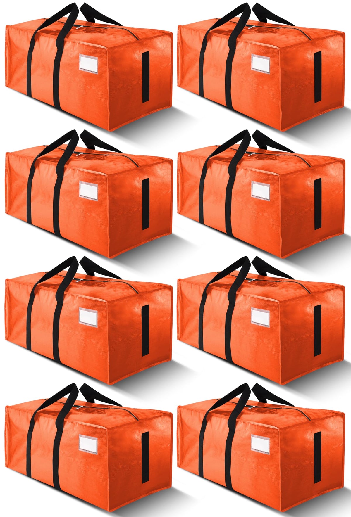 HOMESURE Supports 200lbs Heavy Duty Moving Bags - Strong Zipper & Wrap-Around Handles - Water-Resistant Storage Totes, Durable Alternative to Moving Boxes - 8 Pack - Semi-Transparent