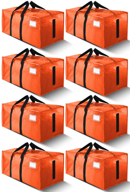 HOMESURE Supports 200lbs Heavy Duty Moving Bags - Strong Zipper & Wrap-Around Handles - Water-Resistant Storage Totes, Durable Alternative to Moving Boxes - 8 Pack - Semi-Transparent