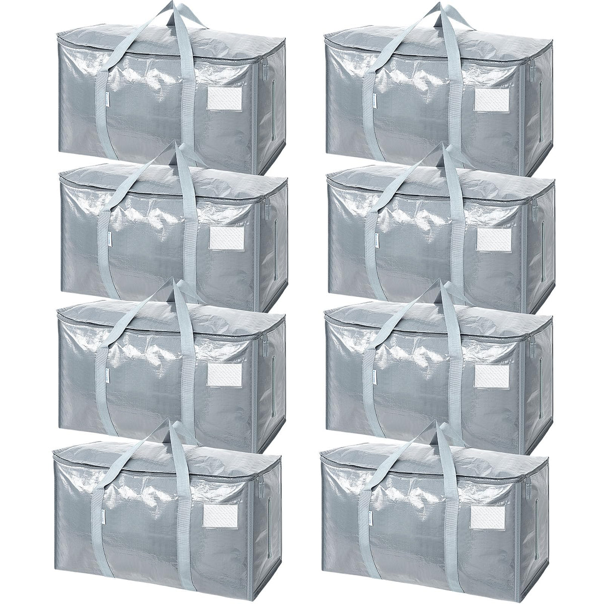 TICONN 6 Pack Extra Large Moving Bags Heavy Duty with Zippers & Carrying Handles, Durable Storage Bags Moving Boxes for Closet Organizers and Storage (6 Pack, Blue)