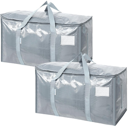 TICONN 6 Pack Extra Large Moving Bags Heavy Duty with Zippers & Carrying Handles, Durable Storage Bags Moving Boxes for Closet Organizers and Storage (6 Pack, Blue)