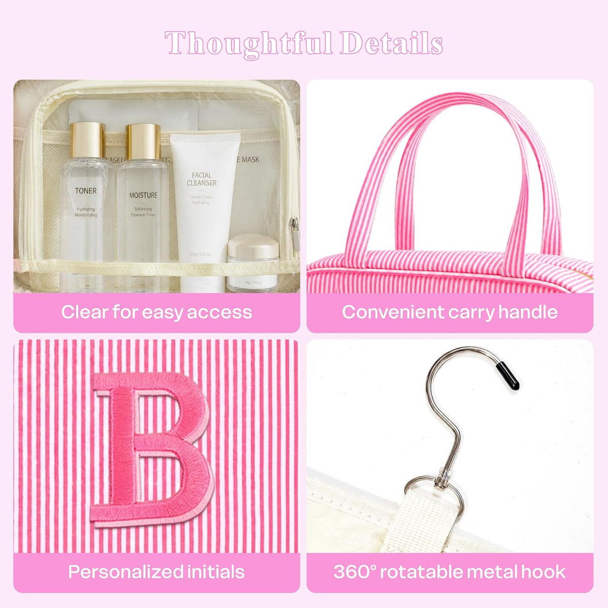 Travel Hanging Toiletry Bag&Makeup Bag Set - Birthday Gifts for Women Girls