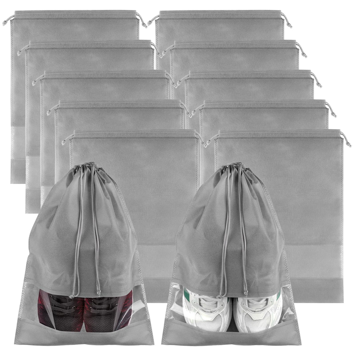 Clear Shoe Bags for Travel 5 PCS, Drawstring Travel Shoe Bags for Packing