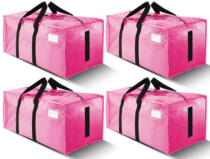 HOMESURE Supports 200lbs Heavy Duty Moving Bags - Strong Zipper & Wrap-Around Handles - Water-Resistant Storage Totes, Durable Alternative to Moving Boxes - 8 Pack - Semi-Transparent