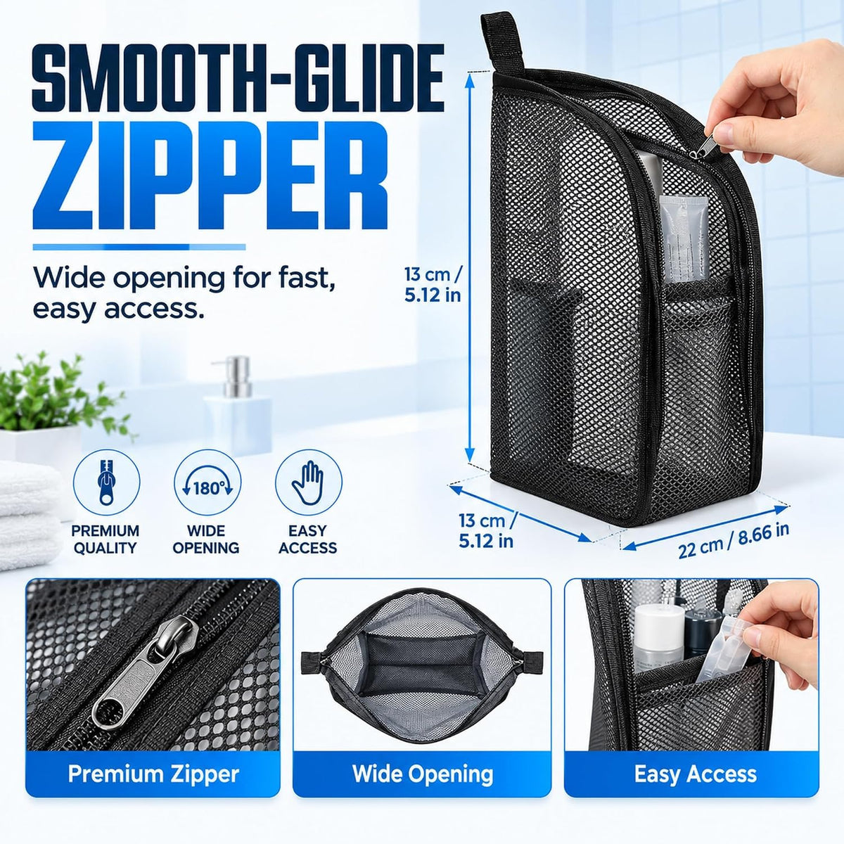 Standing Toiletry Bag, Portable Lightweight Travel Toiletry Bag (4 Colors)