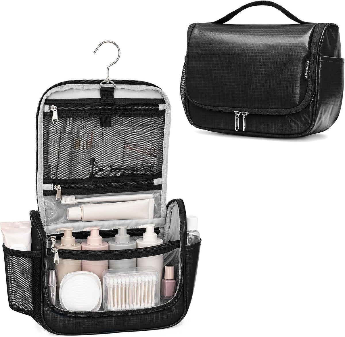 Travel Toiletry Bag for Women & Men, Waterproof Hanging Makeup Organizer