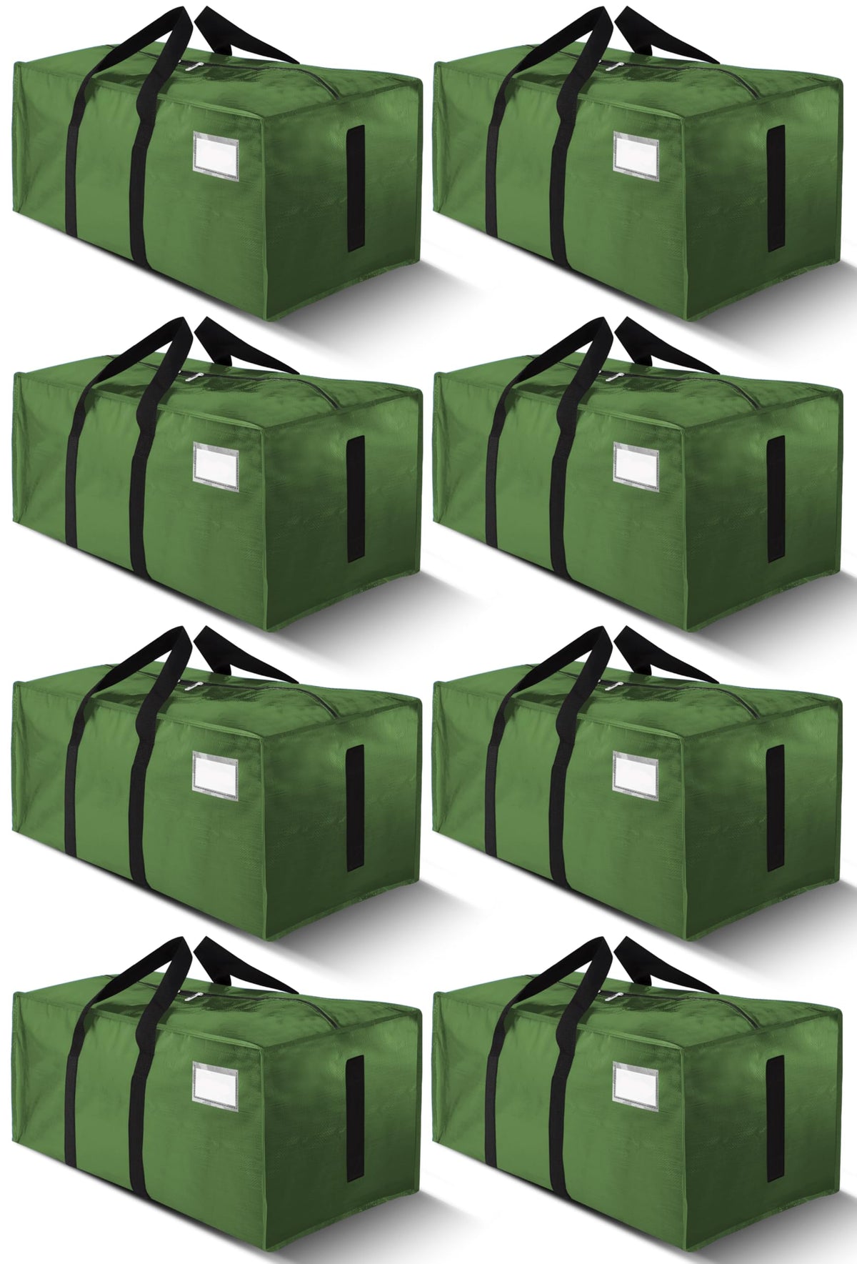 HOMESURE Supports 200lbs Heavy Duty Moving Bags - Strong Zipper & Wrap-Around Handles - Water-Resistant Storage Totes, Durable Alternative to Moving Boxes - 8 Pack - Semi-Transparent