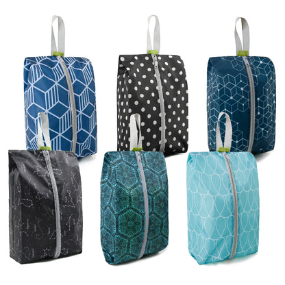 BeeGreen Shoe Organizer 6pcs Shoe Bags with Zipper Closure, Flower Design Shoe Storage Organizer with Handle Travel Bags For Men and Women, Portable Nylon Travel Gifts
