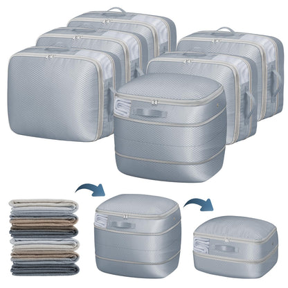 DIMJ Comforter Storage Bag 4 Pack - Blanket Storage Organizer Compression Bags, Large Capacity Ultra Space Saving Self Compression Organize for Bedding, Pillow, Duvet, Sheet Storage with Zipper Window