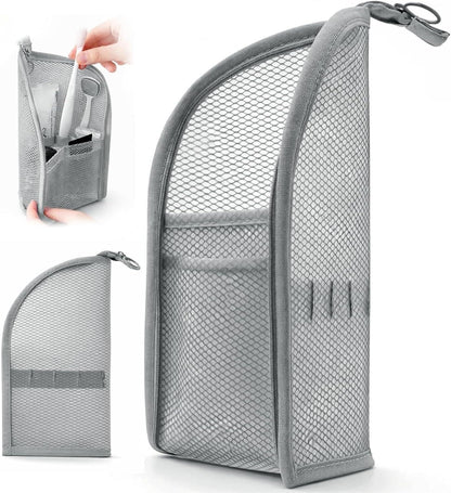 2Pcs Standing Travel Toiletry Bag, Portable Mesh Cosmetic Organizer