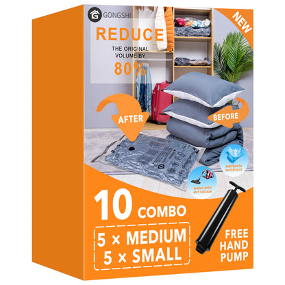 GONGSHI Vacuum Storage Bags for Clothing, 12-Piece Set