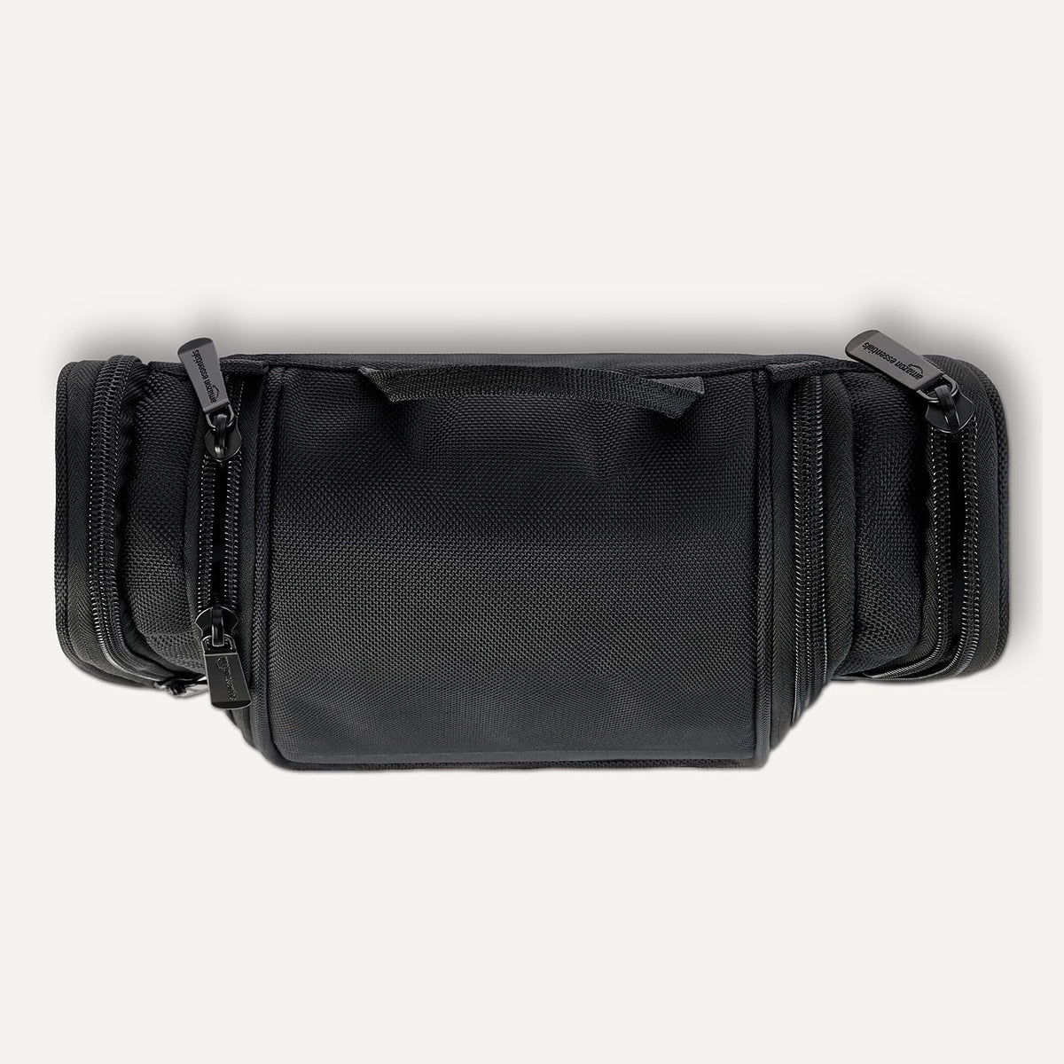 Amazon Essentials Spacious Toiletry Bag, Hanging Cosmetic Dopp Kit with Multiple Compartments, Durable Polyester, Large Capacity Storage, Compact Design, Black (Previously Amazon Basics)