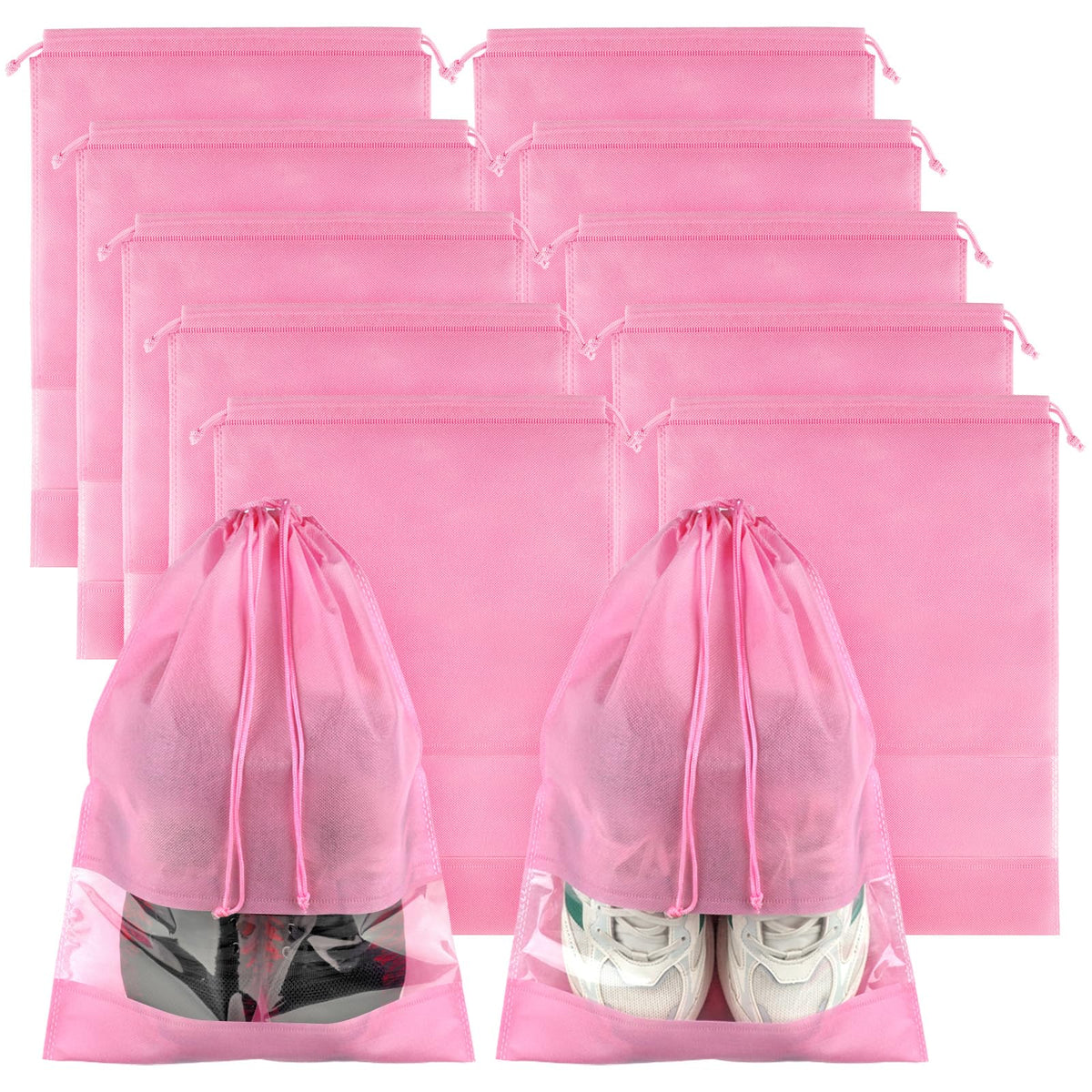 Clear Shoe Bags for Travel 5 PCS, Drawstring Travel Shoe Bags for Packing