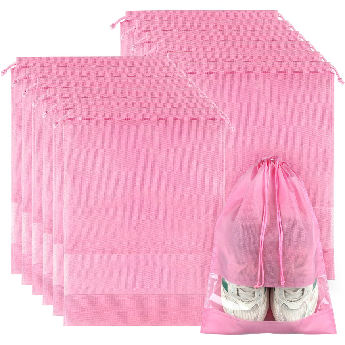 12 Pack Shoe Bags for Travel, Large Travel Shoe Bag for Packing with Window