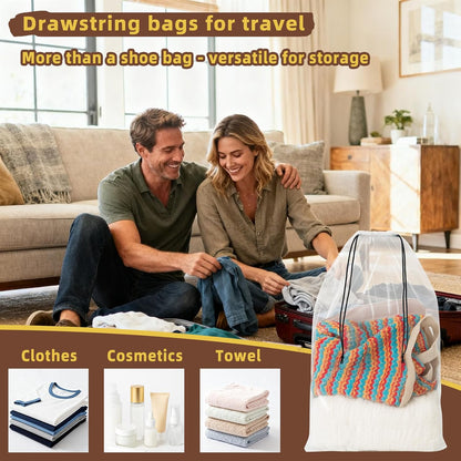 LazyMe Clear Large Shoe Bags for Travel, 12 x 18 Inch, 100 Pack