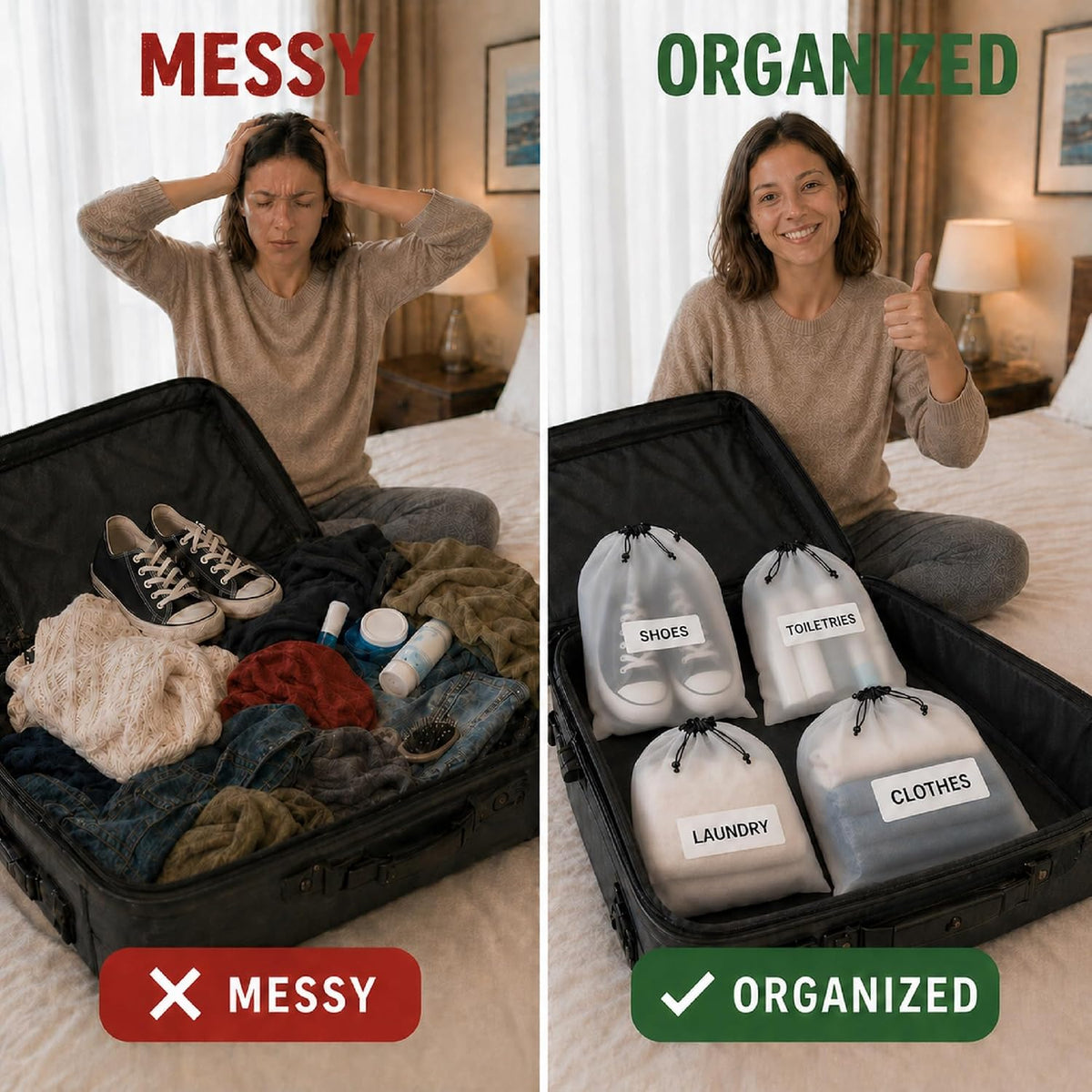 5 Pack Clear Shoe Bags for Travel Essentials Reusable Storage