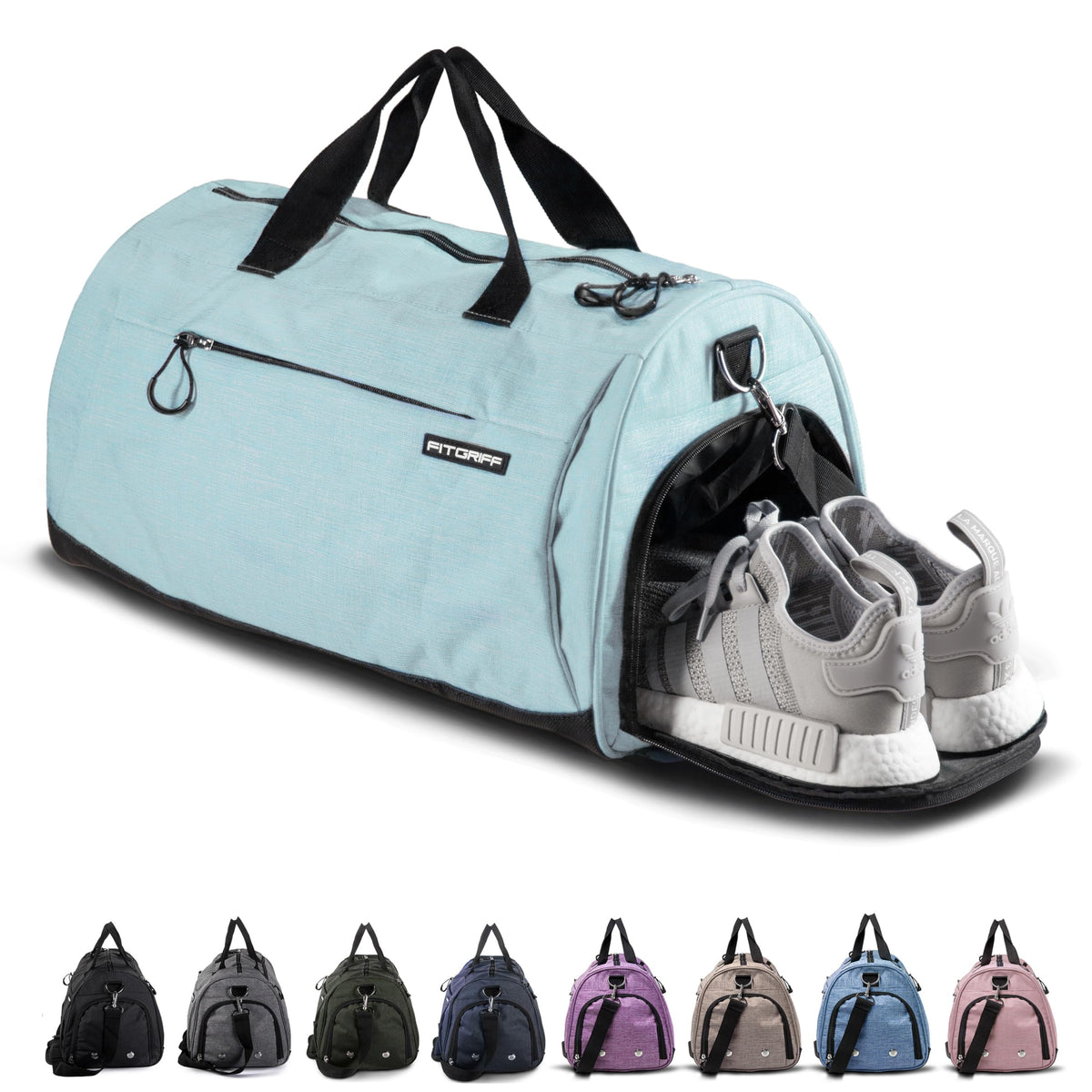 Fitgriff® Gym Bag for Men & Women with Shoe & Wet Compartment - Duffle Bag for Travel, Sports, Fitness & Workout