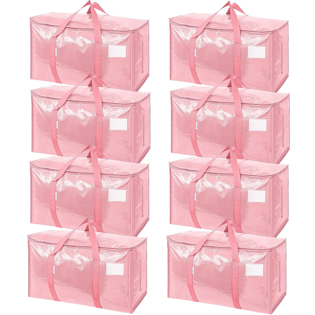 TICONN 6 Pack Extra Large Moving Bags Heavy Duty with Zippers & Carrying Handles, Durable Storage Bags Moving Boxes for Closet Organizers and Storage (6 Pack, Blue)