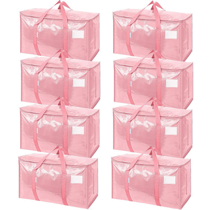 TICONN 6 Pack Extra Large Moving Bags Heavy Duty with Zippers & Carrying Handles, Durable Storage Bags Moving Boxes for Closet Organizers and Storage (6 Pack, Blue)