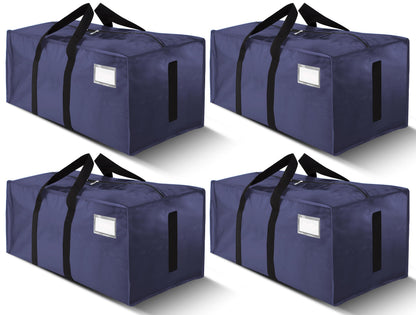 HOMESURE Supports 200lbs Heavy Duty Moving Bags - Strong Zipper & Wrap-Around Handles - Water-Resistant Storage Totes, Durable Alternative to Moving Boxes - 8 Pack - Semi-Transparent
