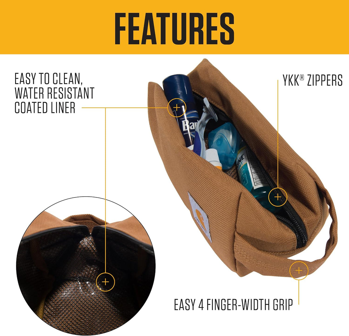 Carhartt Classic Zippered Travel Kit Black