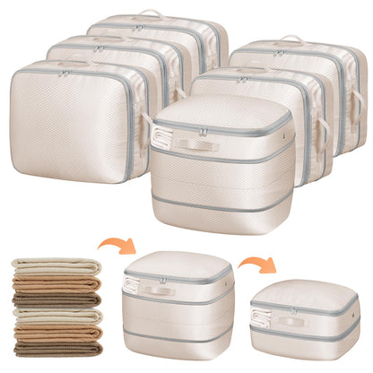 DIMJ Comforter Storage Bag 4 Pack - Blanket Storage Organizer Compression Bags, Large Capacity Ultra Space Saving Self Compression Organize for Bedding, Pillow, Duvet, Sheet Storage with Zipper Window