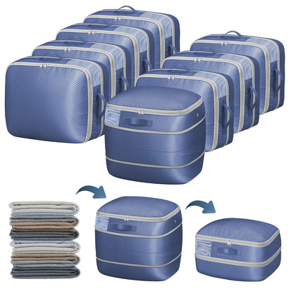 DIMJ Comforter Storage Bag 4 Pack - Blanket Storage Organizer Compression Bags, Large Capacity Ultra Space Saving Self Compression Organize for Bedding, Pillow, Duvet, Sheet Storage with Zipper Window