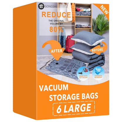 GONGSHI Vacuum Storage Bags for Clothing, 12-Pack, Jumbo