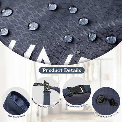 Travel Laundry Bag, Waterproof Compression Storage for Dirty Clothes