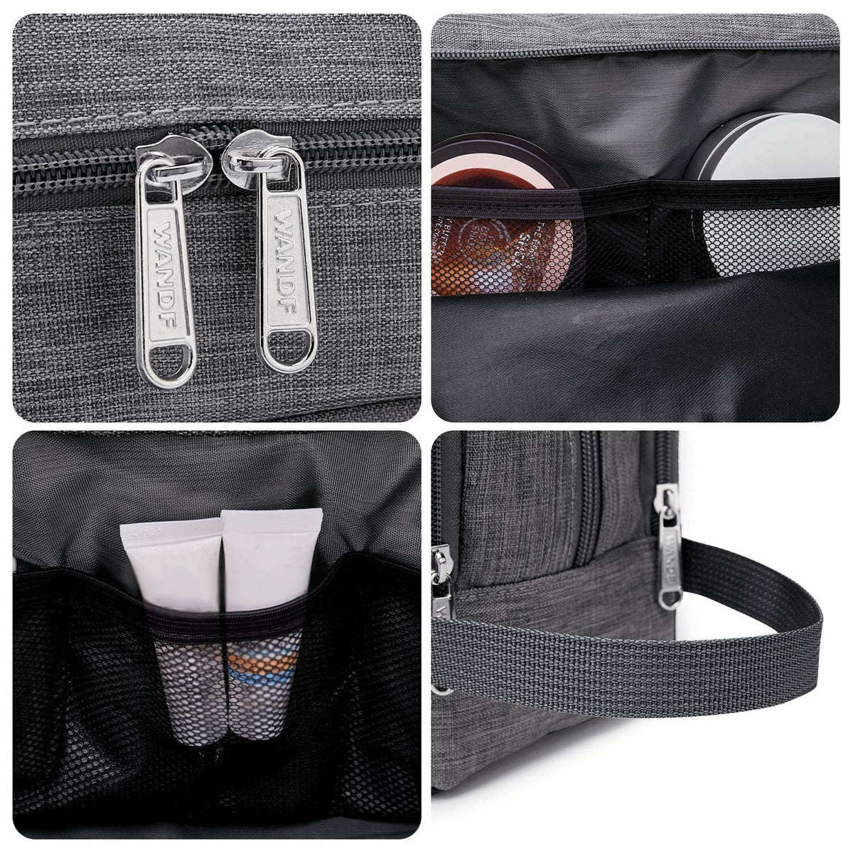 WANDF Travel Toiletry Bag for Men, Small Dopp Kit for Toiletries