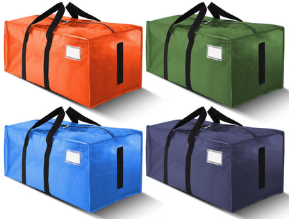 HOMESURE Supports 200lbs Heavy Duty Moving Bags - Strong Zipper & Wrap-Around Handles - Water-Resistant Storage Totes, Durable Alternative to Moving Boxes - 8 Pack - Semi-Transparent