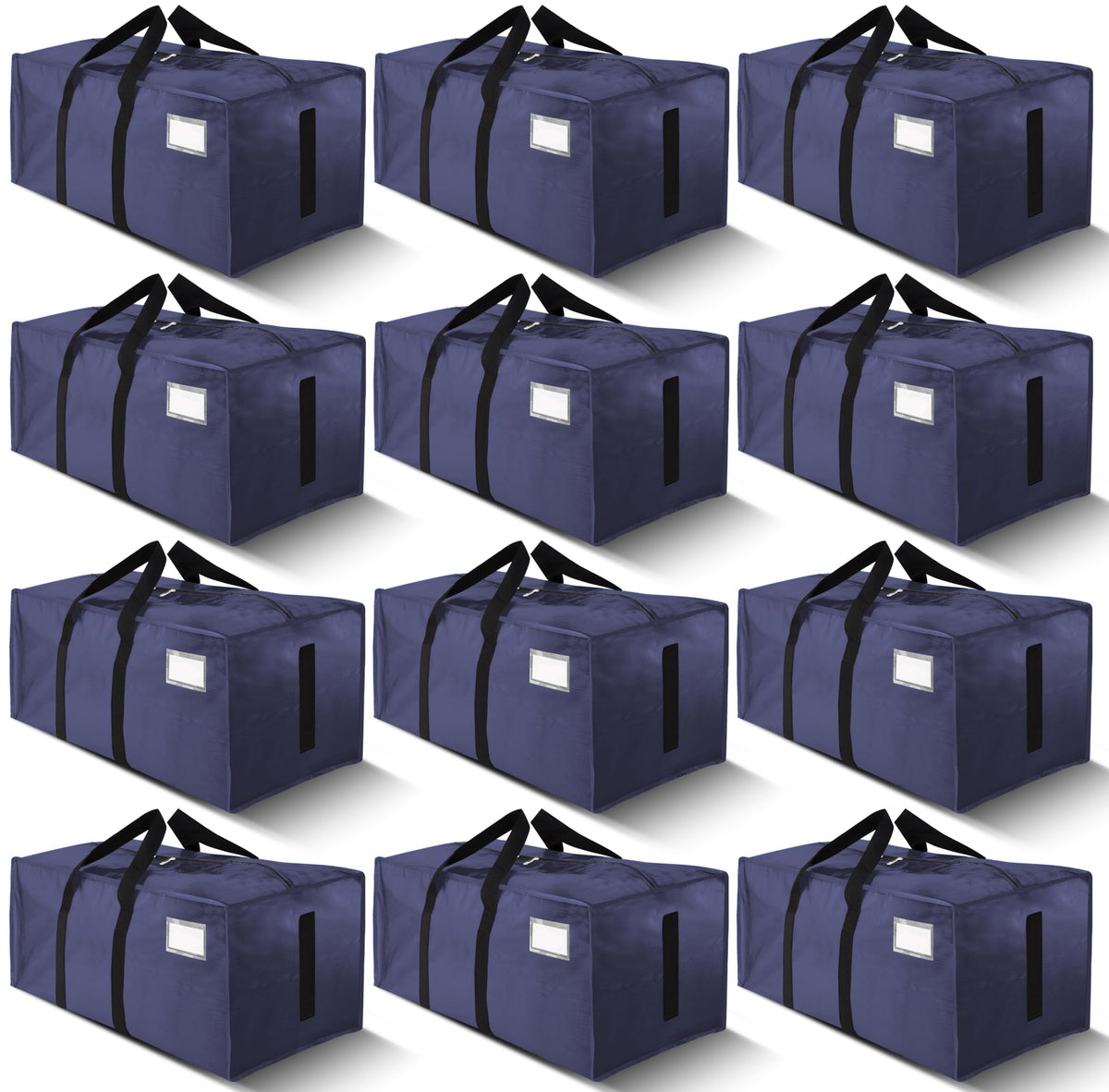 HOMESURE Supports 200lbs Heavy Duty Moving Bags - Strong Zipper & Wrap-Around Handles - Water-Resistant Storage Totes, Durable Alternative to Moving Boxes - 8 Pack - Semi-Transparent