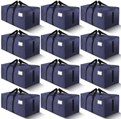HOMESURE Supports 200lbs Heavy Duty Moving Bags - Strong Zipper & Wrap-Around Handles - Water-Resistant Storage Totes, Durable Alternative to Moving Boxes - 8 Pack - Semi-Transparent